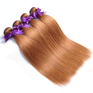 Mèches péruviennes naturelles, <span class=keywords><strong>cheveux</strong></span> humains lisses, couleur brun 30 #, 8a, 10a, 12a, cuticule brute, avec Closure - Product Image 2