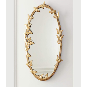 Mới nhất nóng bán bán buôn trang trí nội thất Vàng Vòng trang trí thanh lịch kim loại thiết kế tường gương - Product Image 5