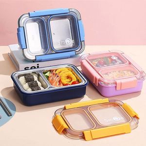 304 Stainless Steel Compartments Sealed <b>Lunch</b> <b>Box</b> Student <b>Lunch</b> <b>Box</b> Large Capacity with Spoons and Chopsticks - Product Image 3