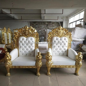 Nueva venta al por mayor nuevo diseño oro real rey <span class=keywords><strong>Luis</strong></span> II silla resina apilable Silla de fiesta - Product Image 2