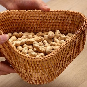 Eco Friendly Triangle Rattan <b>Storage</b> Basket Portable Woven Organizer Bin for Kitchen Fruit Vegetables - Product Image 4