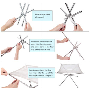 Folding <b>Portable</b> Steel Mesh Camping Outdoor Wood Burning Bonfires Rack Stainless Steel <b>Fire</b> <b>Pit</b> with Carrying Bag - Product Image 6