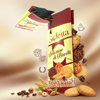 Sachet personnalisé imprimé de qualité alimentaire avec soufflet latéral et encoche de déchirement facile, résistant à l'humidité, haute barrière, emballage laminé pour biscuits