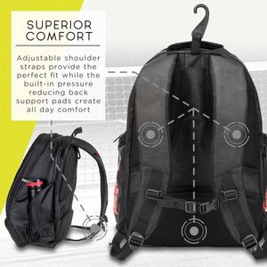 Free sample Hot Selling <b>Large</b> Capacity Custom <b>Black</b> <b>Backpack</b> for Gear Equipment with Shoe Pocket Waterproof Sports Pickleball - Product Image 3