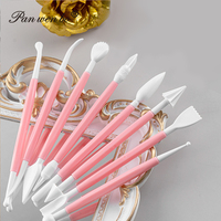 Panwenbo-Kit d'outils de sculpture en argile à modeler en plastique pour enfants, kit d'outils de poterie en céramique à double tête, 8 pièces