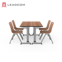 Ensemble chaise et bureau d'étudiant moderne LEADCOM LS-425, construction en acier et aluminium, plateau en MDF, ensemble scolaire pour projet éducatif