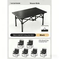 Table de camping pliable moderne en alliage d'aluminium robuste, imperméable, portable, pour pique-nique en extérieur, jardin, cour arrière