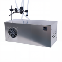 Machine de remplissage de liquides à double tête avec pompe magnétique, contrôle PLC, en acier inoxydable, pour flacons de cosmétiques et d'huiles essentielles