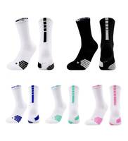 Chaussettes de sport de compression Elite pour la course, le cyclisme aéro, le basketball – Chaussettes de basketball épaisses tricotées mi-mollet OEM