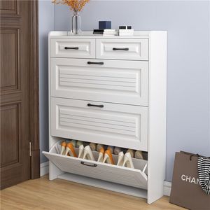 ตู้เก็บรองเท้าสามชั้นที่ทันสมัยและเรียบง่าย ตู้เก็บรองเท้าบางเฉียบสไตล์มินิมอลที่ทันสมัยสำหรับทางเข้า - Product Image 5