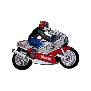 Chaqueta de Motociclista para Hombre, Diseño Creativo de Animación con Logotipo de Lobo Bordado en Alambre Metálico de Alta Gama, Multielementos, Estilo Moderno - Product Image 4