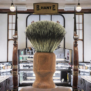 Pinceau de rasage humide en poils de <span class=keywords><strong>blaireau</strong></span> pur en bois naturel pour hommes pour salon de coiffure - Product Image 2