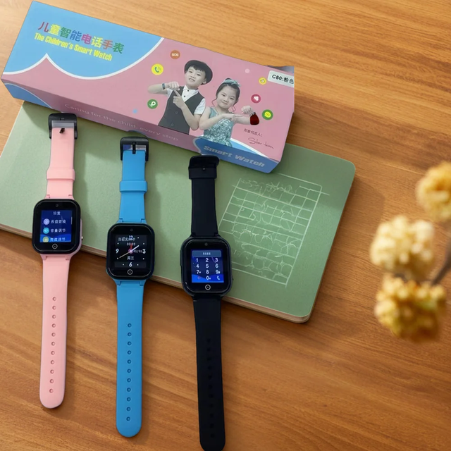 Newest Fashion C80 Kids Smartwatch TFT Display GPS Navigation IP67 Waterproof 4G SIM Card HD Camera SOS LBS Android IOS