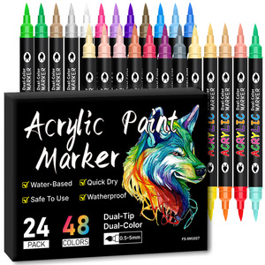Offre Spéciale vente chaude <span class=keywords><strong>feutre</strong></span> pointe liquide <span class=keywords><strong>craie</strong></span> marqueur encre à base d'eau tissu Permanent métallique Art peinture acrylique <span class=keywords><strong>couleur</strong></span> marqueur stylo - Product Image 2