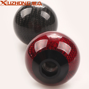 Xuzhong Carbon Fiber Gear <b>Shift</b> <b>Knob</b> Red Black Round Aluminum Alloy Interior Car Modification Part Sk 1035 - Product Image 1