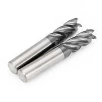 Fraise à bout en acier au tungstène HRC70 à 4 cannelures - Fraise à fond plat en carbure pour fraisage CNC, ébauchage et finition