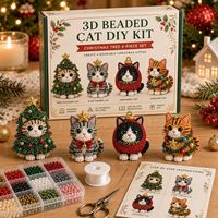 Nouveau kit d'artisanat 3D miniature avec perles, monstre animal, fait main, ensemble de perles DIY, ornement de Noël en plastique pour la maison