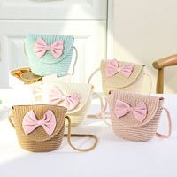 Sac bandoulière mini en rotin à rabat, nouveau modèle, tendance, motif dessin animé mignon, pour l'été, vente en gros