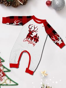 Estilo Americano Europeu Cervos Do Natal Família Impresso Casa Pijama Roupas De Outono com Xadrez Vermelho New Cartoon Patterned Suit - Product Image 5