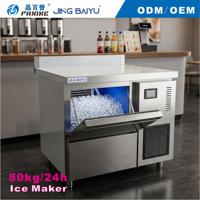 KF-150A(F) Machine à glaçons cubiques à refroidissement par air 80 kg, commerciale, 220V, de comptoir, automatique, pour salon de thé, café, compatible OEM ODM
