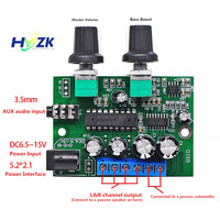 Amplificateur de puissance audio 12V 2.1 canaux haute fidélité avec caisson de basses, carte amplificateur numérique miniature de classe D 030, fabriqué en Chine