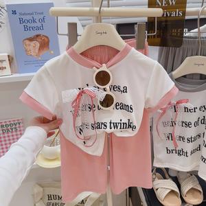 Nouvel ensemble d'été pour les <span class=keywords><strong>filles</strong></span>, haut en dentelle tendance pour enfants et pantalon large, tenue d'été deux pièces pour les <span class=keywords><strong>filles</strong></span>. - Product Image 2