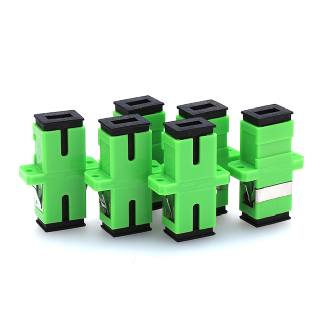 Telecommunication SC APC UPC Fiber optic adapter  Flange SC APC SM Simplex Green Fiber Optic Adapter coupling coupler