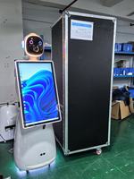 Cabina de Fotos Robótica con Pantalla de 32 Pulgadas, Ideal para Fiestas, Cámara para iPad, Impresión Autoservicio, Red Inalámbrica/Bluetooth