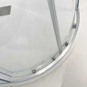 Porta <span class=keywords><strong>Doccia</strong></span> Scorrevole Economica e Personalizzabile, Design Moderno Europeo, Telaio in Alluminio <span class=keywords><strong>a</strong></span> Quadrante, <span class=keywords><strong>Vetro</strong></span> Temperato Trasparente da 6mm - Product Image 4