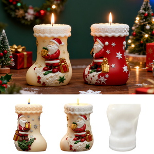 DM1294 <strong>Christmas</strong> Socks Aromatherapy Candle <strong>Silicone</strong> Molds Xmas Boots Soy Wax <strong>Silicone</strong> <strong>Mould</strong> for Home Desk Ornament - Product Image 2