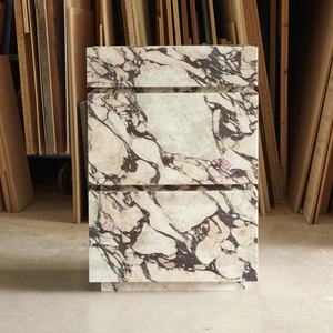 ויולה שיש קלקאטה מודרנית ויולה שיש עם ארון אלון ומגירות גדולות עבור חדר אמבטיה עכשווי - Product Image 1