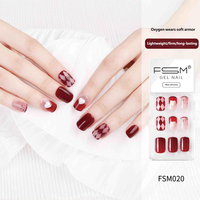Fengshangmei Vente en gros de faux ongles en ABS à presser, vente chaude, couverture complète, marque privée, design floral et perlé, pour jeunes filles