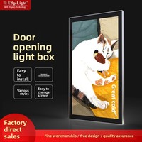 Boîte à lumière LED simple face en profilé d'aluminium, panneau publicitaire mural intérieur pour métro et centre commercial, éclairage lumineux