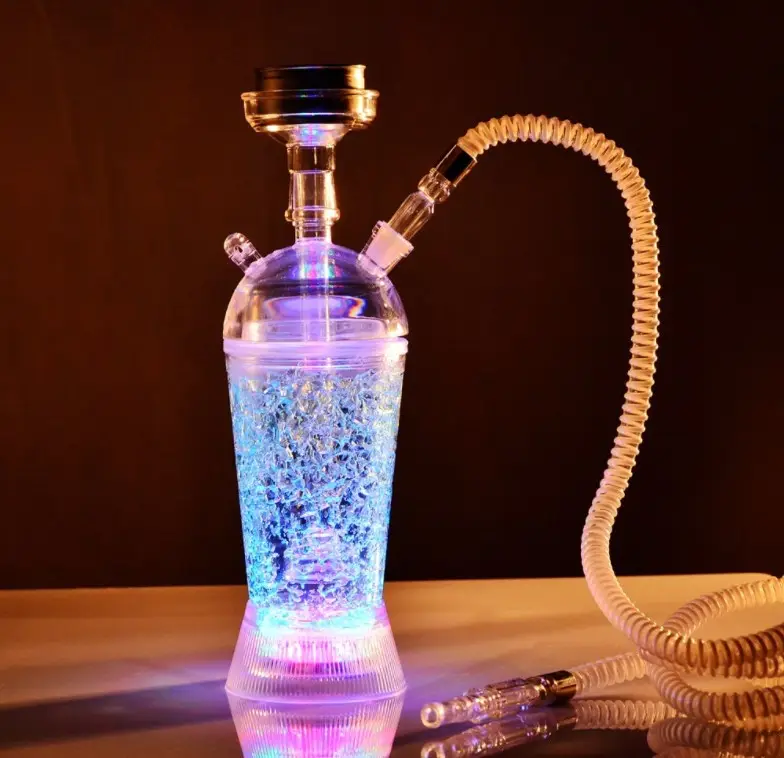 2021 Wholesale Cheap Custom arcylc Plastic Hookah german hookah shisha Travel LED Light Car Shisha