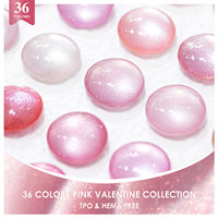 Collection de vernis gel effet œil de chat rose Vendeeni Valentine 36 couleurs, sans TPO ni HEMA, couleur rose personnalisée, vernis gel magnétique effet œil de chat