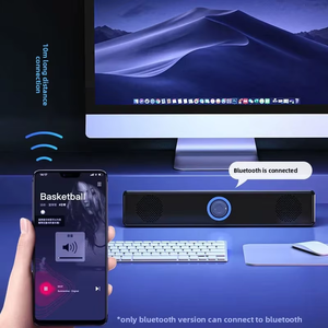 Haut-parleur de bureau <span class=keywords><strong>Bluetooth</strong></span> sans fil et filaire pour ordinateur, avec filtre anti-bruit, son stéréo surround, effet lumineux et angle d'inclinaison - Product Image 2