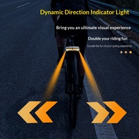 Feu arrière intelligent pour vélo avec clignotants, batterie 1200 mAh, télécommande sans fil, éclairage nocturne pour VTT, cyclisme en extérieur