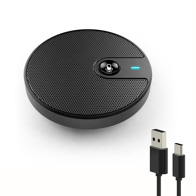 USB Conference Microphone TYPE-C Omnidirectional PC Computer Mic with Mute Button & Led Indicator Mic for Video Conference