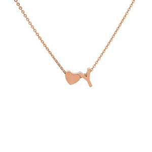 Collar de plata de ley 925 con letras, joyería chapada en oro de 18k <span class=keywords><strong>Y</strong></span> con corazón - Product Image 2