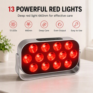 Panel de Terapia de Luz Roja Portátil, Dispositivo de Terapia de Luz LED Recargable, 13 LED para Rostro y Cuerpo, Uso Doméstico - Product Image 5