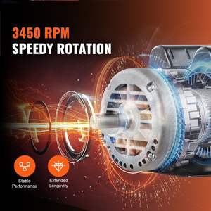 Motor eléctrico Vevor de 5Hp, 230V, 3450Rpm, monofásico, con soporte de base para compresor de aire. - Product Image 3