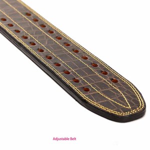 Cinturón de Levantamiento de Pesas de Cuero Genuino Ajustable para Protección Lumbar, Cinturón de Cuero Personalizado para Gimnasio - Product Image 4