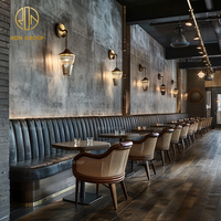 Banquette en velours pour restauration rapide industrielle, siège en bois massif, café, thé, restaurant, chaise et table pour mobilier commercial