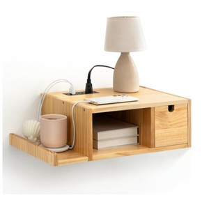 Trắng Gỗ Khắc Treo Tường Thông Minh Hiện Đại Mở Kệ <span class=keywords><strong>Cubby</strong></span> Lưu Trữ 3-Ngăn Kéo Nổi Phòng Ngủ Đầu Giường - Product Image 3