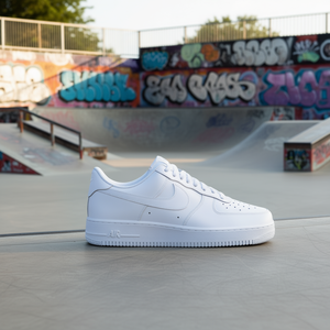 Zapatillas Nike <span class=keywords><strong>Air</strong></span> <span class=keywords><strong>Force</strong></span> <span class=keywords><strong>1</strong></span> Low Top para skateboarding para hombre, <span class=keywords><strong>blancas</strong></span>, transpirables, de cuero genuino, con cordones, punta redonda, suela de goma - Product Image 2
