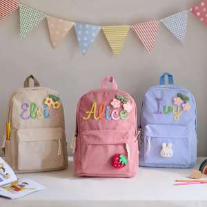 <b>Personalised</b> Embroidered Kids Backpack, Custom Corduroy Bag With Name, Back to School <b>Gifts</b> Backpack for Girls and <b>Boys</b> - Product Image 5