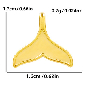 Pendentif queue de poisson en acier inoxydable 304, minimaliste, pour collier DIY, charme pour femme - Product Image 4