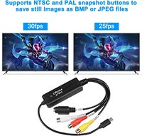 Adaptateur RCA AV vers Type C 1 canal AV NTSC PAL AV vers USB C Carte de capture vidéo