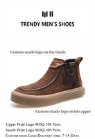 Bottes Chukka pour hommes en PU imperméable à lacets, style Tresemme Botanique, vente en gros, personnalisables OEM, offre spéciale