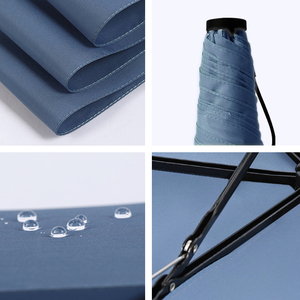 ร่มพกพาขนาดเล็กแบบพับสามทบน้ำหนักเบาพิเศษใช้สำหรับเดินทางพร้อมกันแสงยูวีป้องกันแสงแดดเคลือบสีดำฝน - Product Image 4